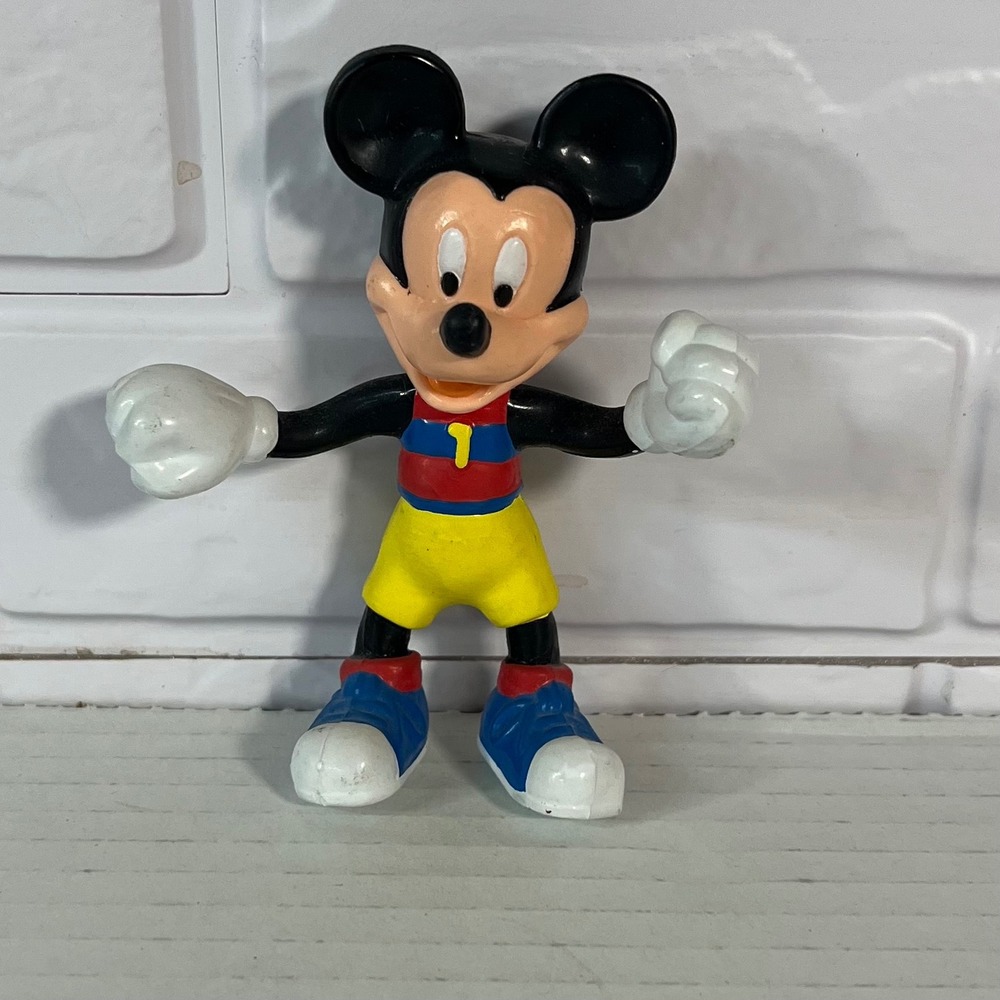 Disney Mickey Mouse Figure Unisex OS Multi 1993 Vintage Sporty PVC Toy